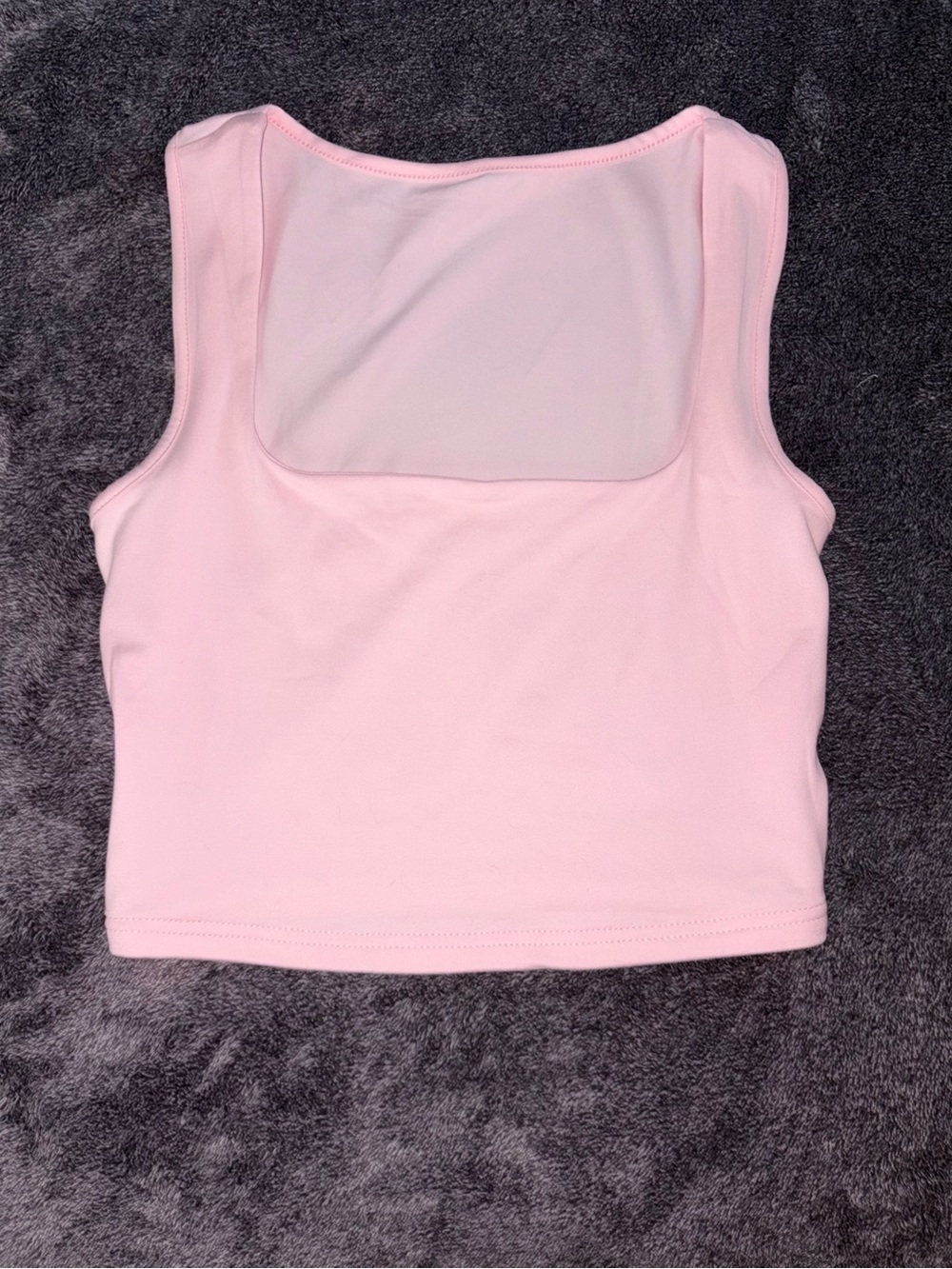 SHEIN Pastel Pink Square Neck Crop Tank - Picture 3 of 4